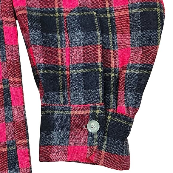 Pendleton Roos Atkins Flannel Shirt Red Black Plaid Wool Long Sleeve Md Vintage - Picture 8 of 15